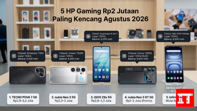 5 HP Gaming Rp2 Jutaan Paling Kencang Agustus 2026
