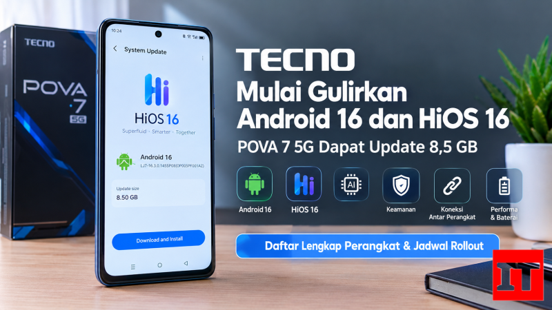 TECNO POVA 7 5G Dapat Android 16 dan HiOS 16, OTA 515 MB